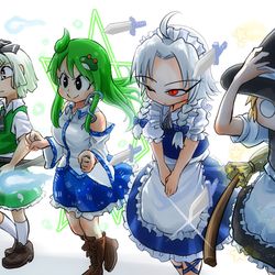 This is a pixiv picture whose title is ヘッダー自機組イラスト.