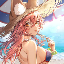 This is a pixiv picture whose title is Tamamo⛱.