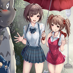 This is a pixiv picture whose title is トトロをトロトロにするサツキ姉妹.
