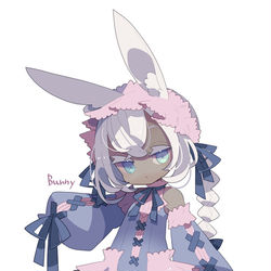 This is a pixiv picture whose title is 【オリジナル】褐色バニーちゃん.