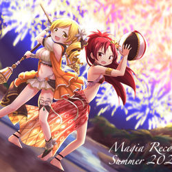 This is a pixiv picture whose title is 水着マミ＆杏子.