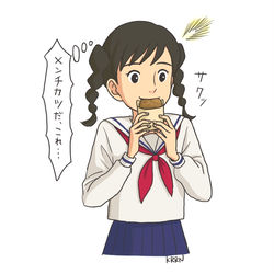 This is a pixiv picture whose title is コロッケだと思い込んで食べたらメンチカツだった時のメル.