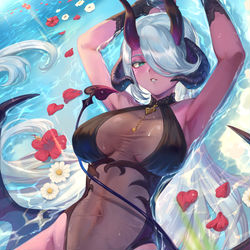This is a pixiv picture whose title is 水着メヒラ.