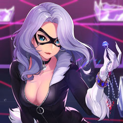 This is a pixiv picture whose title is Black Cat：Felicia Hardy.