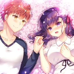 This is a pixiv picture whose title is 「春になったら2人で桜を見に行こう」.