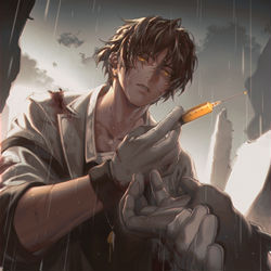 This is a pixiv picture whose title is It only hurts for a little while.