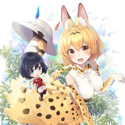 This is a pixiv picture whose title is サーバルちゃん,  かばんちゃん.