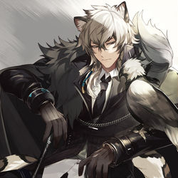 This is a pixiv picture whose title is 銀灰.