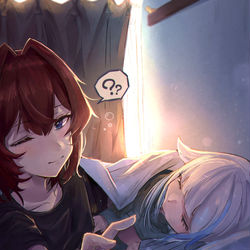 This is a pixiv picture whose title is 『ねぼすけ。』.