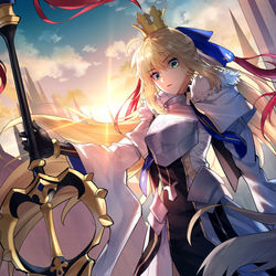 This is a pixiv picture whose title is 聖剣の騎士王.
