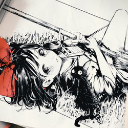 This is a pixiv picture whose title is 魔女の宅急便.