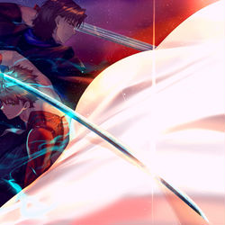 This is a pixiv picture whose title is 怪僧と刀工.