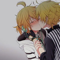 This is a pixiv picture whose title is 【腐】キス.