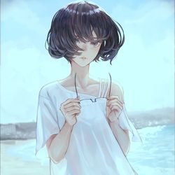 This is a pixiv picture whose title is 海岸.