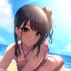 This is a pixiv picture whose title is 海デート.