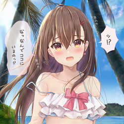 This is a pixiv picture whose title is フリフリ水着.
