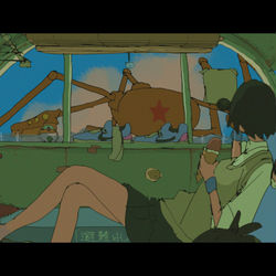 This is a pixiv picture whose title is 観覧車に住む少女.