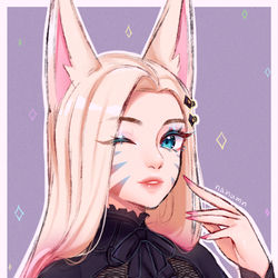This is a pixiv picture whose title is K/DA Ahri.