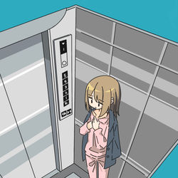 This is a pixiv picture whose title is 団地エレベータ.