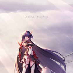 This is a pixiv picture whose title is 正義と裏切り.