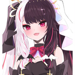 This is a pixiv picture whose title is 天使と悪魔.