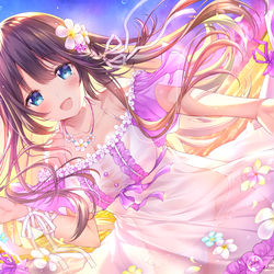 This is a pixiv picture whose title is 【絵光寺るり】サンセットビーチ.