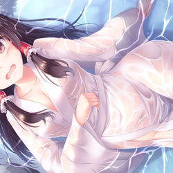 This is a pixiv picture whose title is 夏の滝行.