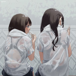 This is a pixiv picture whose title is 部活バレてる二人組.