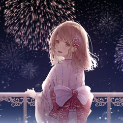 This is a pixiv picture whose title is 枯れて空散る花は幻想.