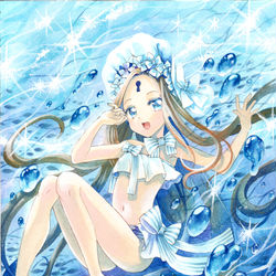 This is a pixiv picture whose title is 白水着アビー.