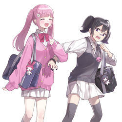 This is a pixiv picture whose title is マイメロちゃんとクロミちゃん.