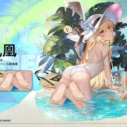 This is a pixiv picture whose title is 鸟鸟泳装.