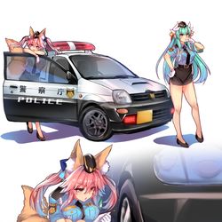 This is a pixiv picture whose title is ポリスキャス狐&きよひー.