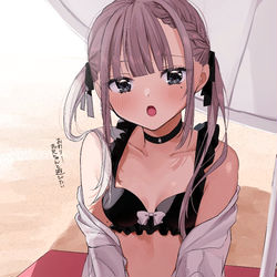 This is a pixiv picture whose title is お兄ちゃんは海入らないの？.