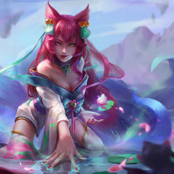 This is a pixiv picture whose title is 灵魂莲华阿狸.