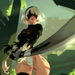 This is a pixiv picture whose title is 2B.