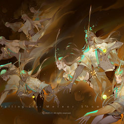 This is a pixiv picture whose title is 流星雨.