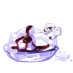 This is a pixiv picture whose title is かんてんペンギン.