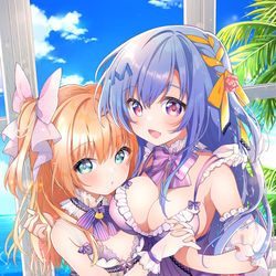 This is a pixiv picture whose title is 絵守未來&絵守エル.