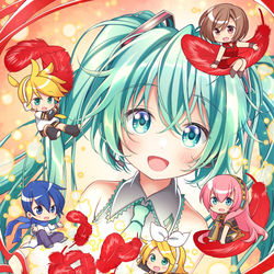 This is a pixiv picture whose title is ボカロ大集合.