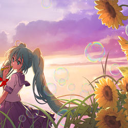 This is a pixiv picture whose title is 晩夏.