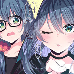This is a pixiv picture whose title is 朝日六花⇔ロック.