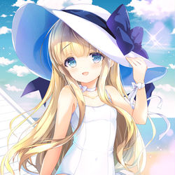 This is a pixiv picture whose title is 少女とバカンス.