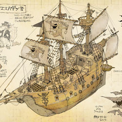 This is a pixiv picture whose title is カジキの船エスパドン号.