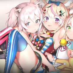 This is a pixiv picture whose title is Lolilive omarun, botan, nene.