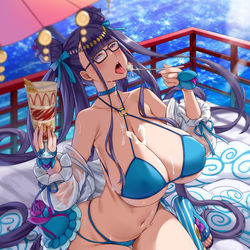 This is a pixiv picture whose title is 水着紫式部.