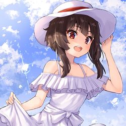 This is a pixiv picture whose title is 夏のめぐみんさん.