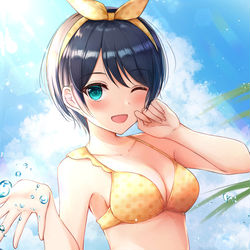 This is a pixiv picture whose title is 水着るかちゃん！.