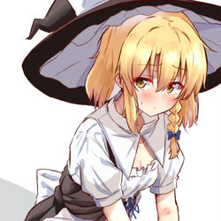 This is a pixiv picture whose title is 霧雨魔理沙の香霖堂衣装の胸元が気になってしょうがない.