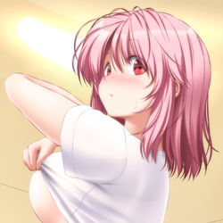 This is a pixiv picture whose title is 脱衣所に.